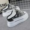 Mote Canvas Baotou Halvtøfler Dame Nye Sommer Yttertøy Alt-match Tykk Såle Innvendig Høydeøkning 8cm Uten Hæl Slip-on Sko