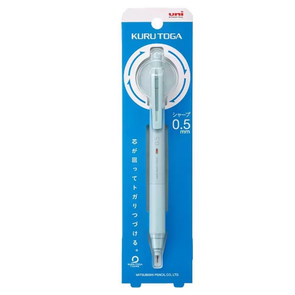 Mitsubishi Pencil Kurutoga Mechanical Pencil Refill Set KS Model Ice Color Case HB [Kurutoga 0.5mm Blue] + [Uni 0.5mm Aqua]