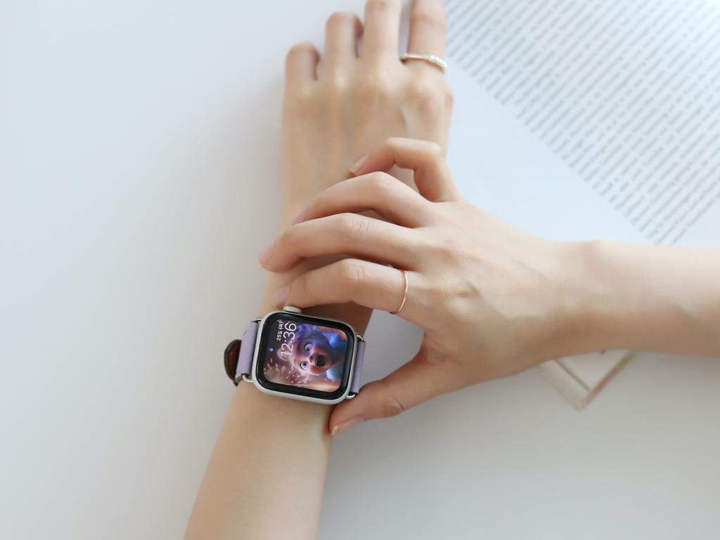 APOSTROPHE COMMA Leather Work Apple Watch Strap Leather Band_Light Purple