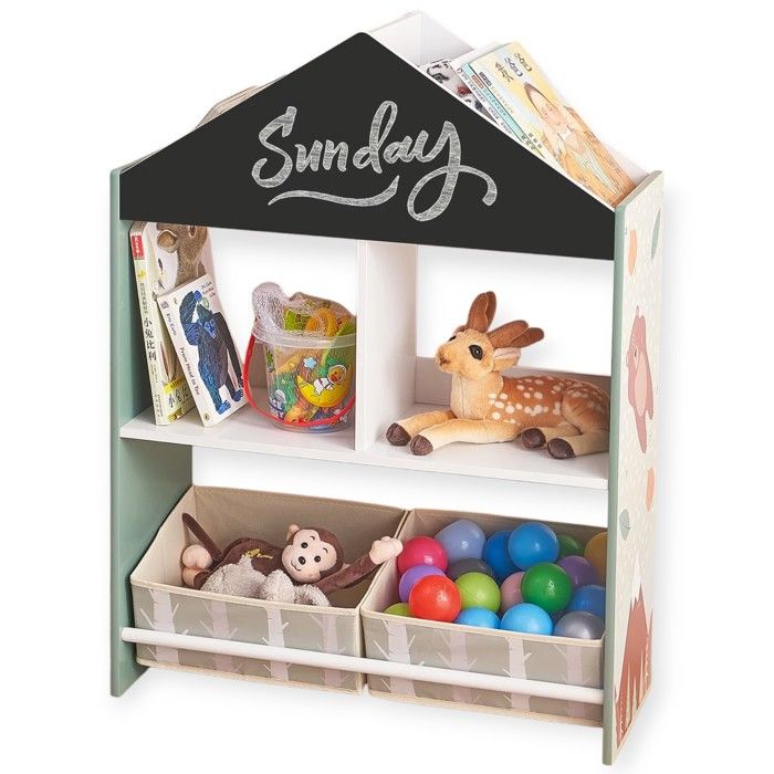 Storage Furniture - GINGER HOME FOREST - Shelf with Blackboard - Little House Design - 62.4x26.5x90 Cm