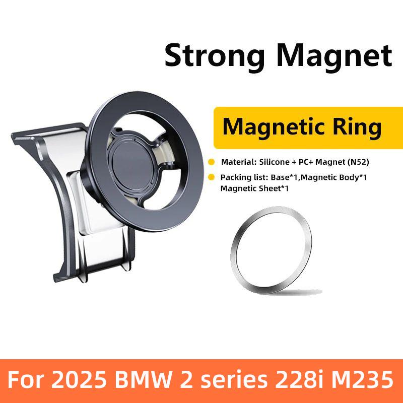 Auto-Handyhalterung Für 2025 BMW 2er 3er 4er Serie Gran Coupe 228i/M235 Exklusive Basis GPS-Halterung Magnetisches Ladegerät Innenzubehör Magnetic Ring
