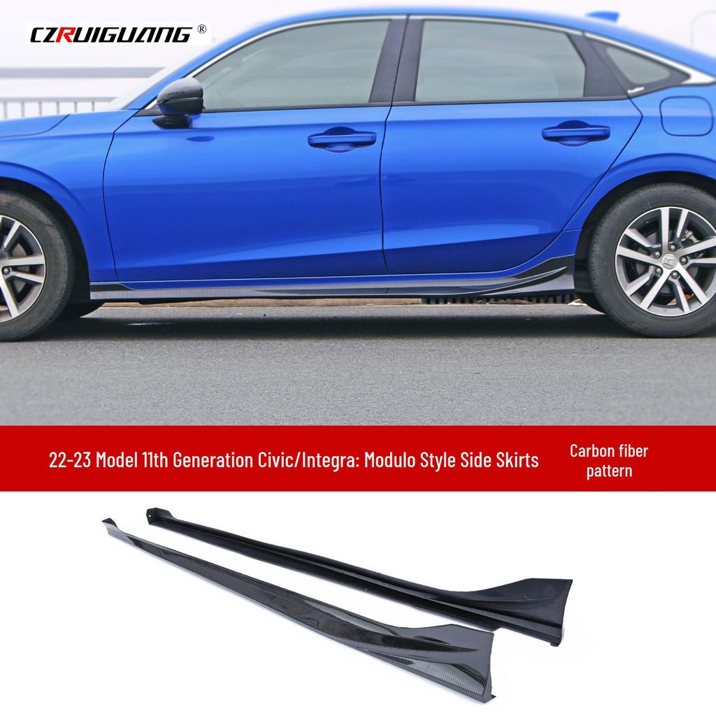 Kit Carrosserie Style Modulo pour Civic 11ème Génération Modèle 22: Bas de caisse, Lèvre avant, Becquet arrière et Ailerons de diffuseur