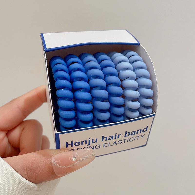 6 sztuk matowych gumek do włosów z drutu telefonicznego – wytrzymałe, bardzo elastyczne gumki dla kobiet