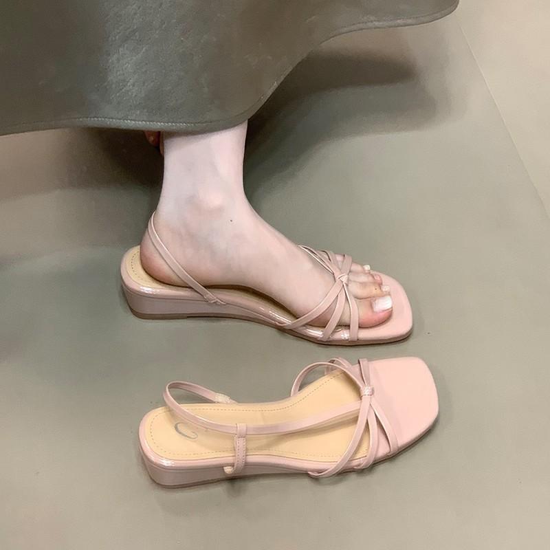 

Niche sandals wedge fairy shoes new summer with skirt strap temperament outside sandals 39 телесный