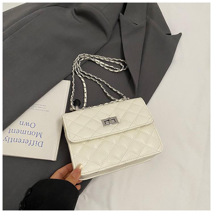 

Stylish casual simple small square bag women s 2025 new trendy fashion diamond chain bag single shoulder crossbody small square bag белый
