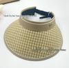 Women's UV Protection Straw Sun Hat with Face Shield, Korean Style, Wide Brim