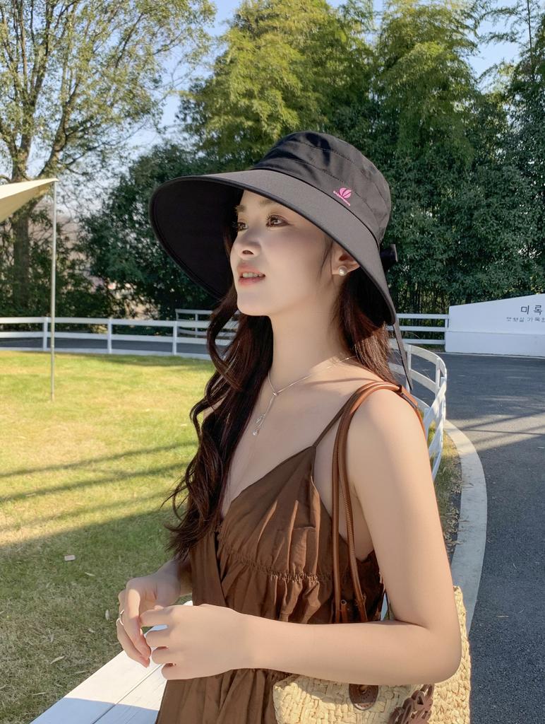 Hat sun hat sun protection UV protection face small bucket hat 2025 new outdoor wrap-around sun hat