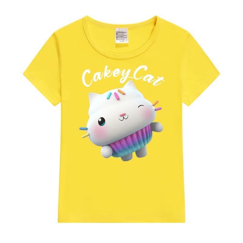 

Горячая Распродажа Милая Детская Футболка с Принтом Кукольного Домика Габби Каваий Детская Одежда 2025 Лето Мультяшные Топы для Девочек Футболка для Малышей 150