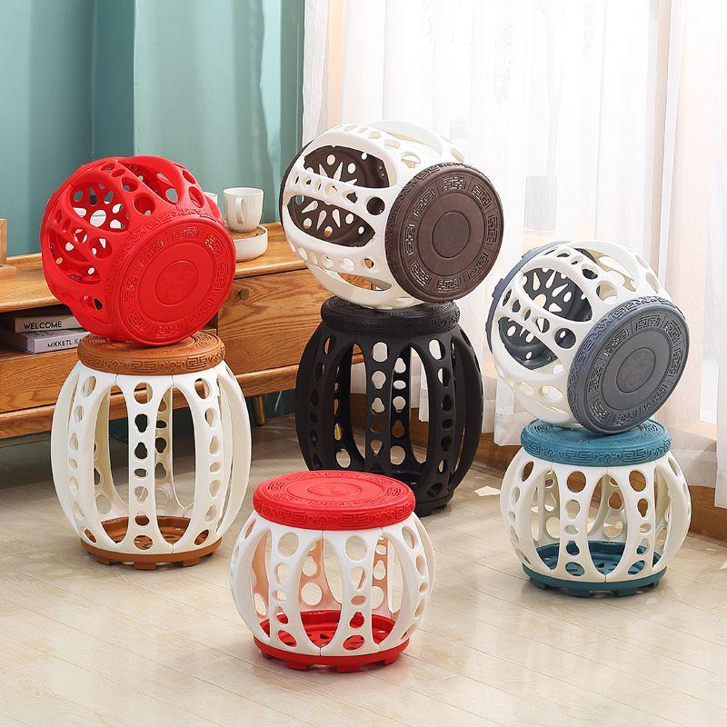 Ancient Style Chinese Round Drum Stool Bench - Artful Design for Tea or Coffee Rooms, Extra Thick Kite Embroidery, Multi-Purpose Qin Pipa Chair.