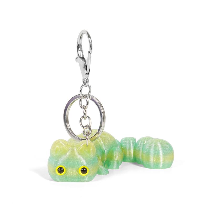 3D Printed Articulated Lucky Cat Keychain Cartoon Multi-Color Movable Key Ring Backpack Decoration Accessories Birthday Gifts