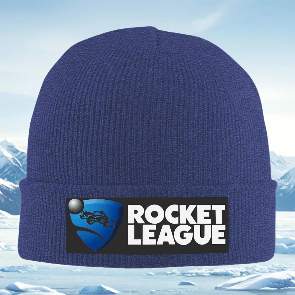 Car ball blue shield Rocket League game Unisex Women Unisex Knitted Hat Beanie Pullover Cap Winter Thermal Warm Christmas Outd
