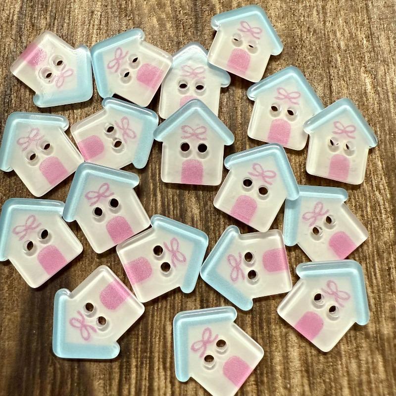10Pcs Cute Cat Buttons 12mm Small Kitten Head White Resin 2-hole Buttons Clothing Accessories