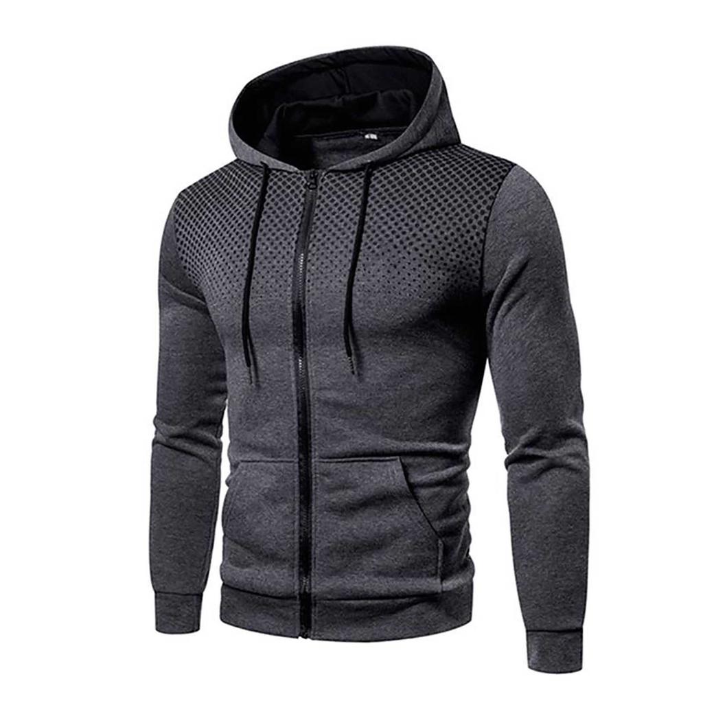 Men's Winter Sports Casual Fitness Suit With Dots Hoodie Sweatshirt And Pants