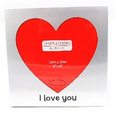 [F9114] - Chrome 'Romance' Photo Frame - 13x13 Cm Photo