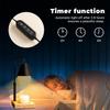 Black Dimmable Candle Warmer Lamp, Adjustable Height, Timer, Wooden Base, for Scented Wax with 2 Bulbs