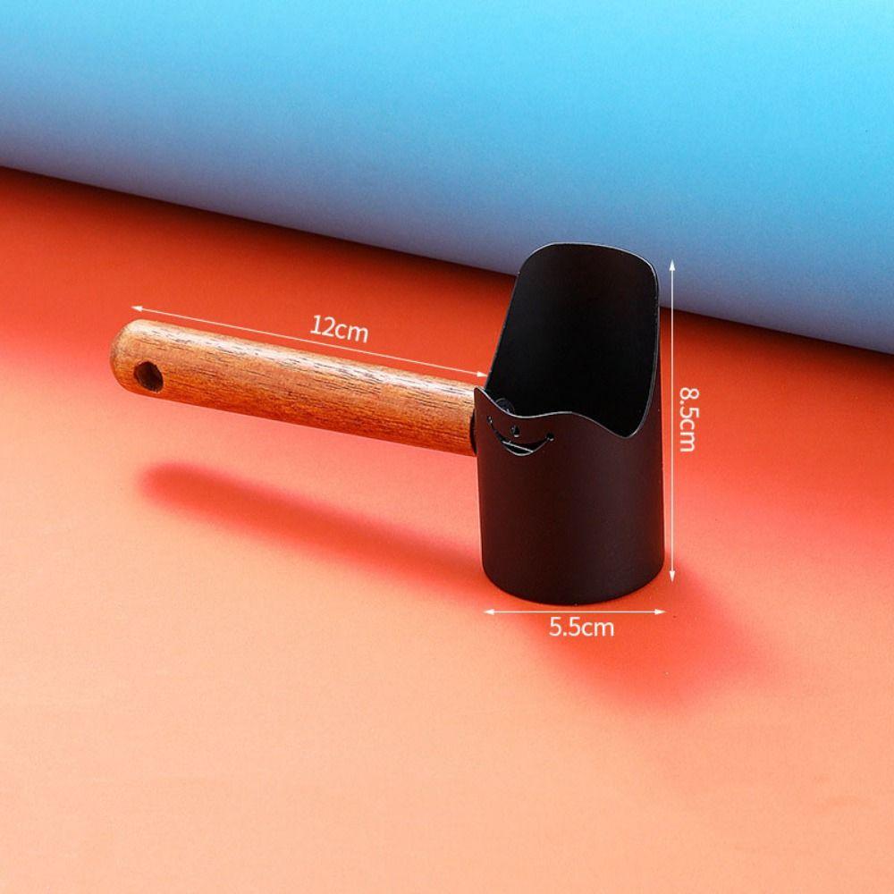 Stainless Steel Pet Food Shovel Thicken with Wood Handle Dog Cat Food Scoop with Hannging Hole Deep Shovel Dog Feeding Spoon