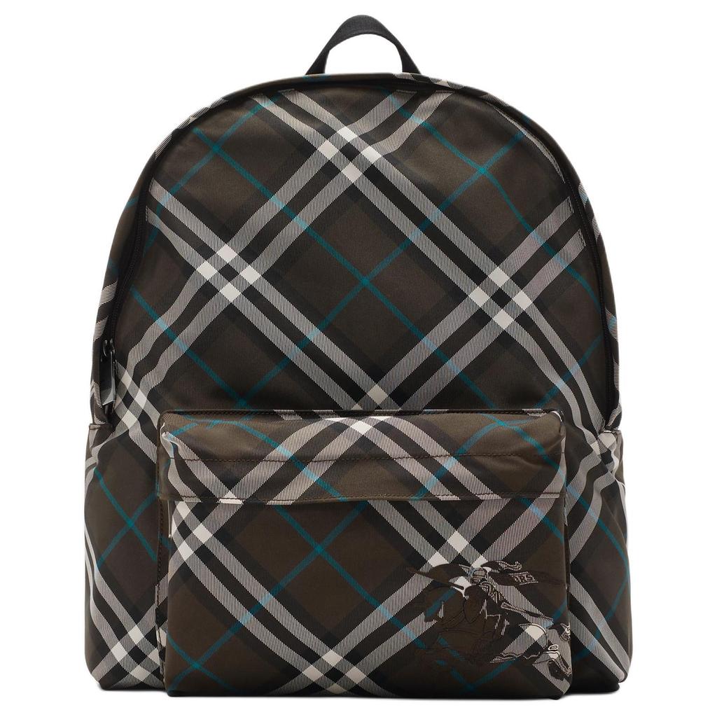 Burberry Check Design Zipper Closure Polyester Backpack Men backpack Gray 81022381