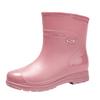 Rain Shoes Short Tube Women's Thick-soled Waterproof Shoes Non-slip Outdoor Rain Boots Work Rubber Shoes Warm Water Boots Women's Fashion