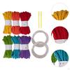 6 Pieces Knitted Yarn Bulky Yarns Crocheting Projects Elastic Arts with 2 Large Eye Neddle, Roll