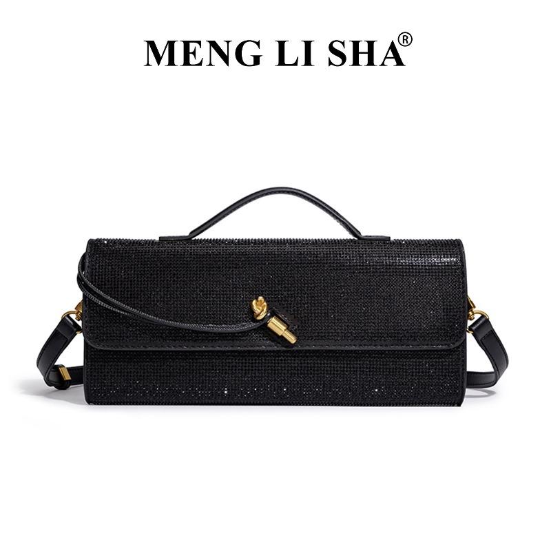 

Hot Diamond Hand Dinner Women s Bag Exquisite Horizontal Portable Baguette Bag One Shoulder Crossbody Organ Bag Light Luxury чёрный