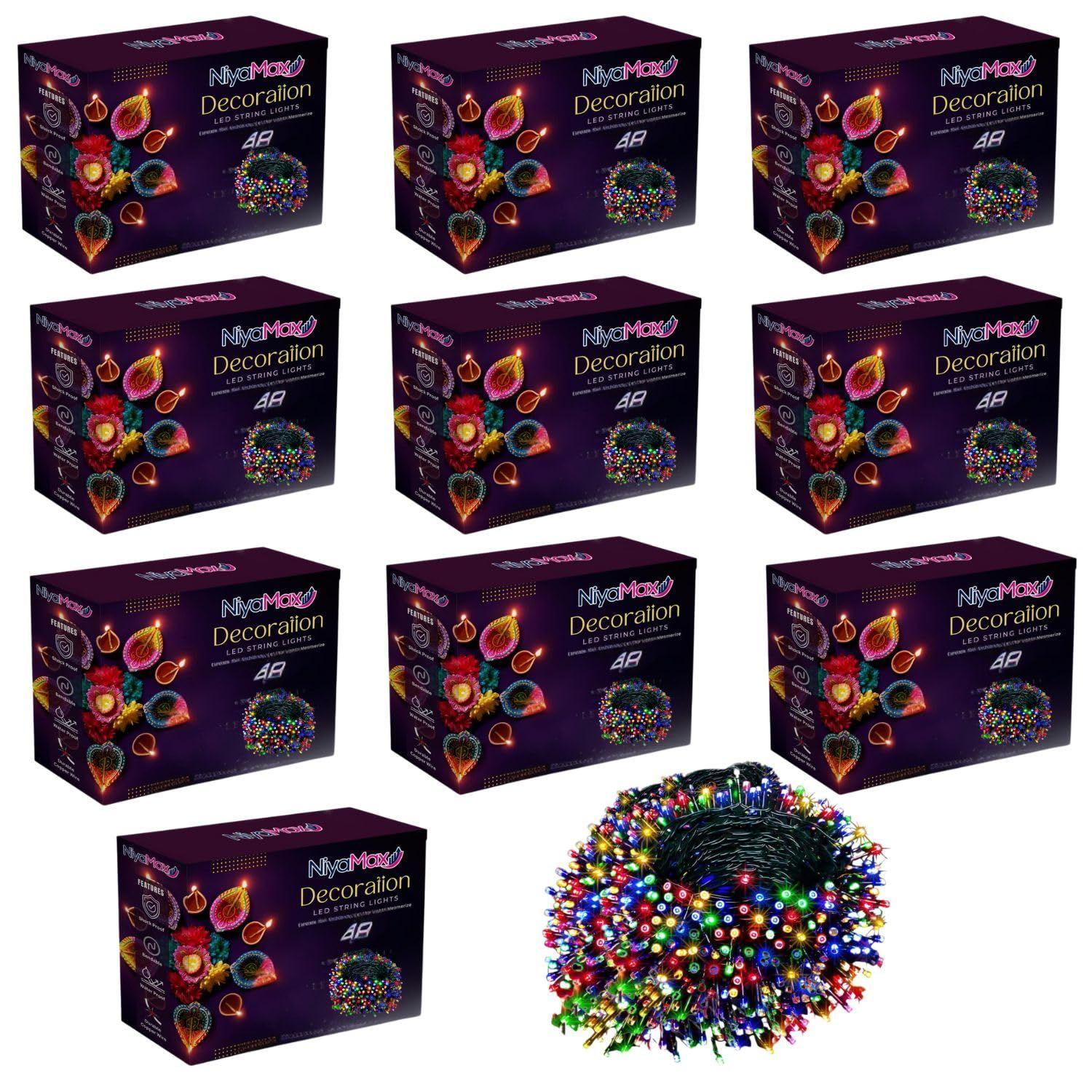 

36 Ft Multicolor LED Pixel String Lights – 360° Copper Wire Fairy Lights for Diwali, Christmas, Wedding, Party & Home Décor (Pack of 10)