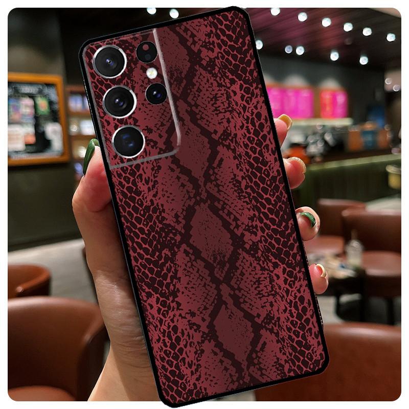 Snake Skin Silicone Case For Samsung Galaxy S23 S22 Ultra S21 S20 FE S8 S9 S10 Plus Note 20 Ultra Cover
