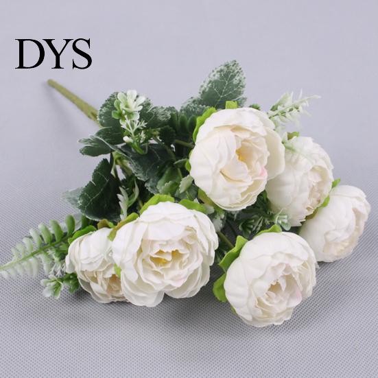 Artificial Flowers 6 Forks Flower No-Fading No Withering Not Need Simulation Plant To Water Realistic Decorative Peony for Wedding Fake