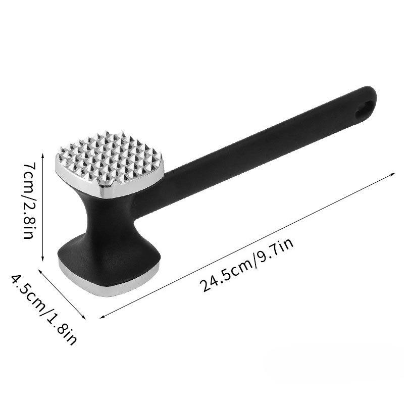 

Aluminum Alloy Meat Tenderizer Double Sided Hammer for Beef Chicken Pork Pounding Tool Heavy Duty Mallet for Home Kitchen срібний