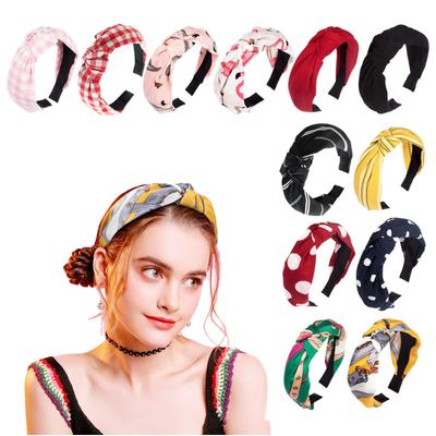 Wire Knotted Headband Knot Turban Headband Bowknot Bows Wide Headwrap Head Band Elastic Hair Accessories For Women