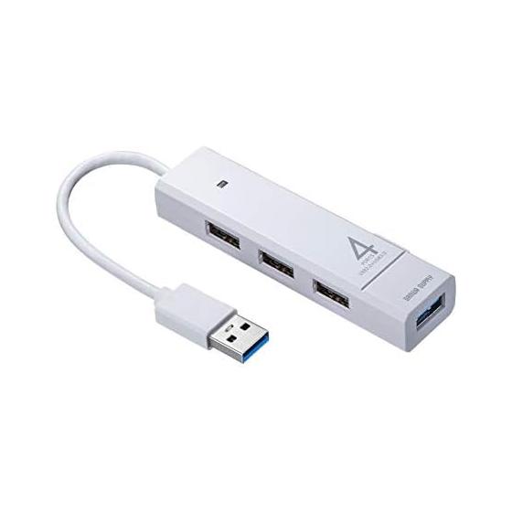 Sanwa Supply USB3.1 Gen1+USB2.0 Combo Hub 4 Port Bus Power White USB-3H421W