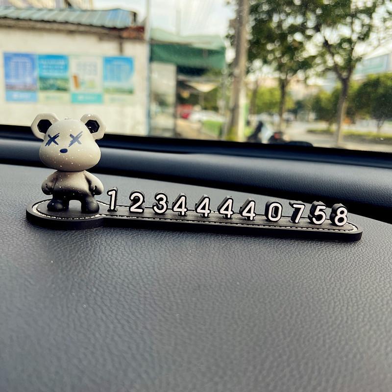 Violent Polychrome Bear Car Phone Number Plate Decorative Cartoon Ornament Car