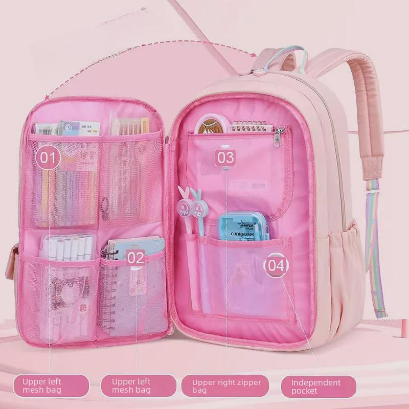 Sac à dos léger avec support dorsal pour filles en 1ère, 3ème et 6ème année