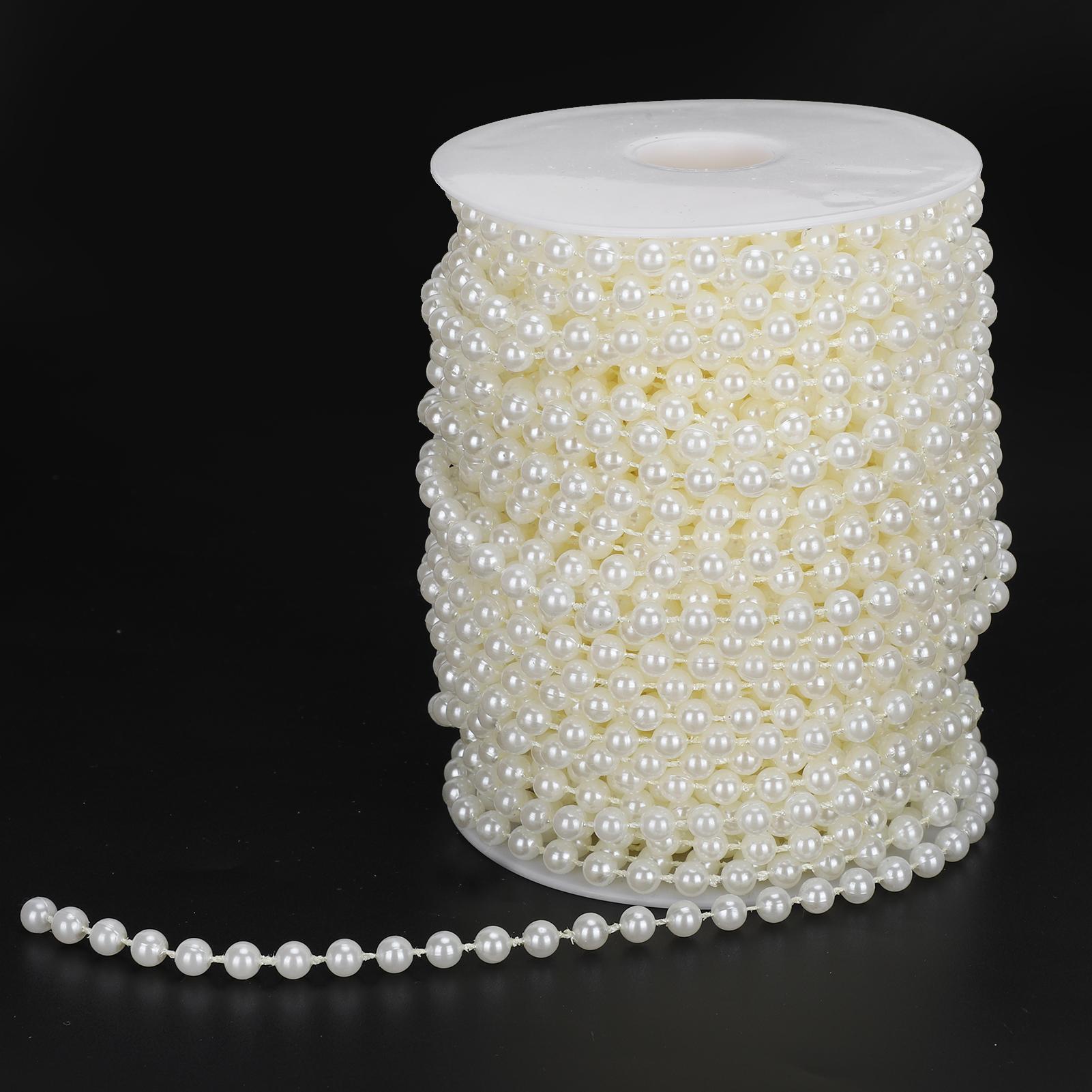 

Faux Pearl Bead Garland String Round Decoration Craft Clothing Accessories 6mm 25MeterCelsiusRoll