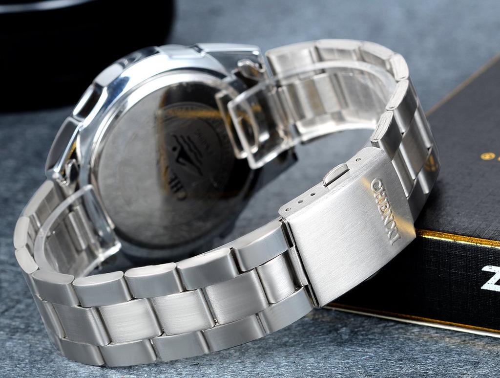 Waterproof Analog Lancardo Brand Watch Stainless Steel Strap Simple Case Rotatable Casual Business Silver Black Birthday Christmas New Year Preset