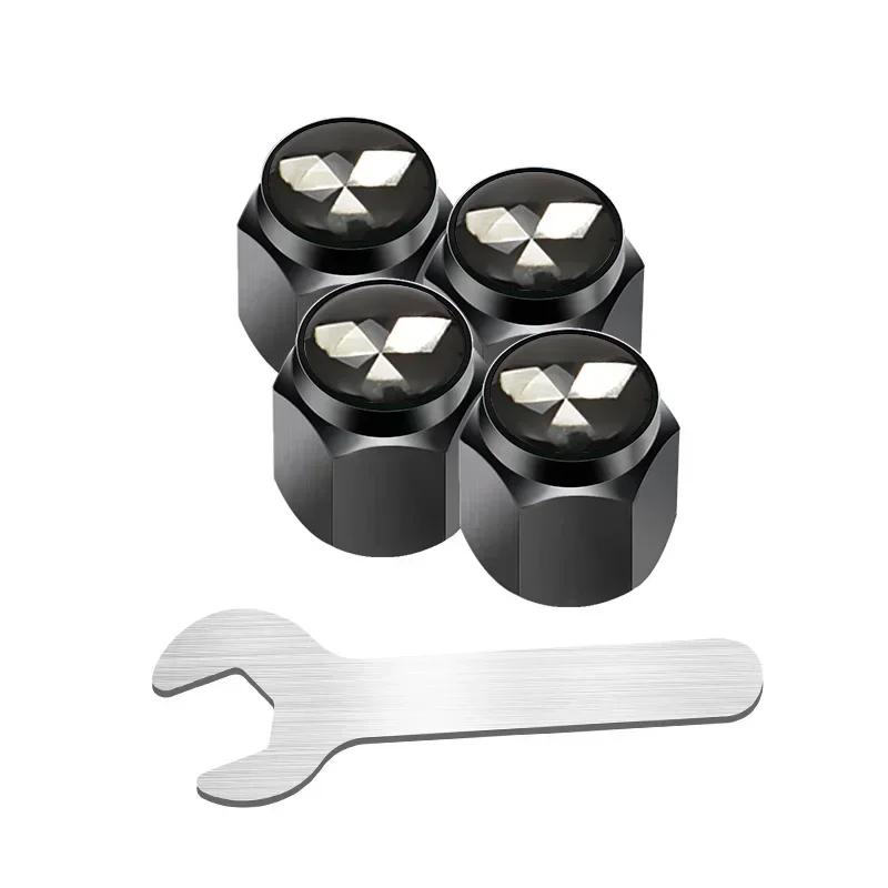 4pcs Alloy Car Tire Valve Caps Wheel Stem Air Covers for Mitsubishi Logo ASX Ralliart Outlander Lancer Pajero Eclipse Galant EVO