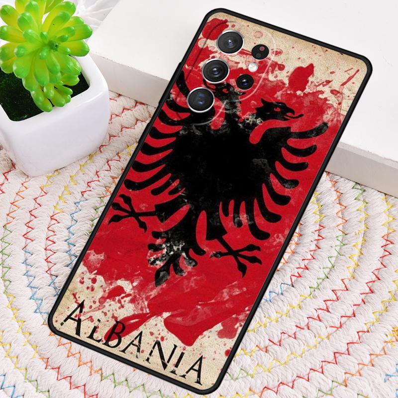 Albanian Flag Eagle soft Phone Case for Samsung Galaxy note 10 pro S26 Ultra S23 S24 FE S25 S21 S22 PLUS shockproof Cove