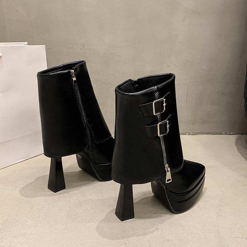 Niche Boots Heightened Platform Single Boots for Women