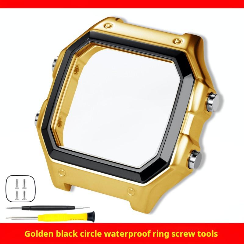 AE1200 Case Stainless Steel Bezel Strap for Casio G-Shock 3299 AE-1200WH AE-1300 Modified Metal Wristband Case Mirror Glass Kit