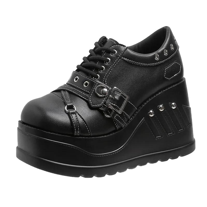 Punk Gothic Pumps Women 2025 New Thick Sole Brand Platform Mary Jane Shoes Wedge High Heels Party Cosplay Designer Lolita Shoes