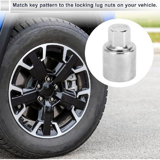 Wheel Lock Lugnut for Jeep Compass #806 Anti-theft Screw Nut Removal Key Socket 1pc