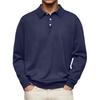 Bestseller for New styles Men's Casual Long Sleeve V-neck Polo Shirt Down Button Top Autumn Leisure