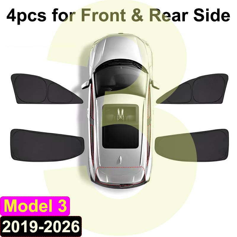 for Tesla Model 3 Highland 2024 2025 Side Window Sunshade Cover Front Rear Windshield Shading Sunshield Sun Blind Baby Protector