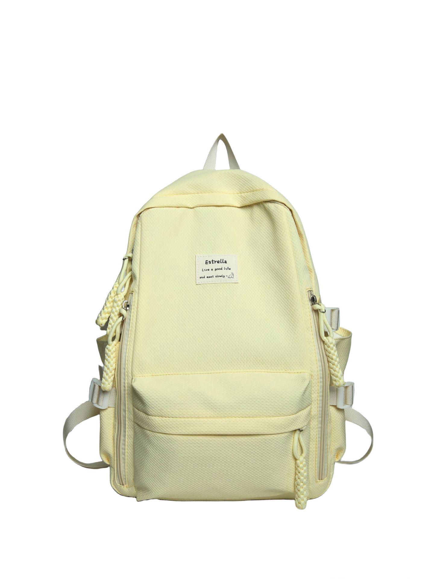 

Japanese Style Large Capacity School Backpack for Girls - Versatile, Simple, and Perfect for Junior & Senior High Students Without Pendant жовтий