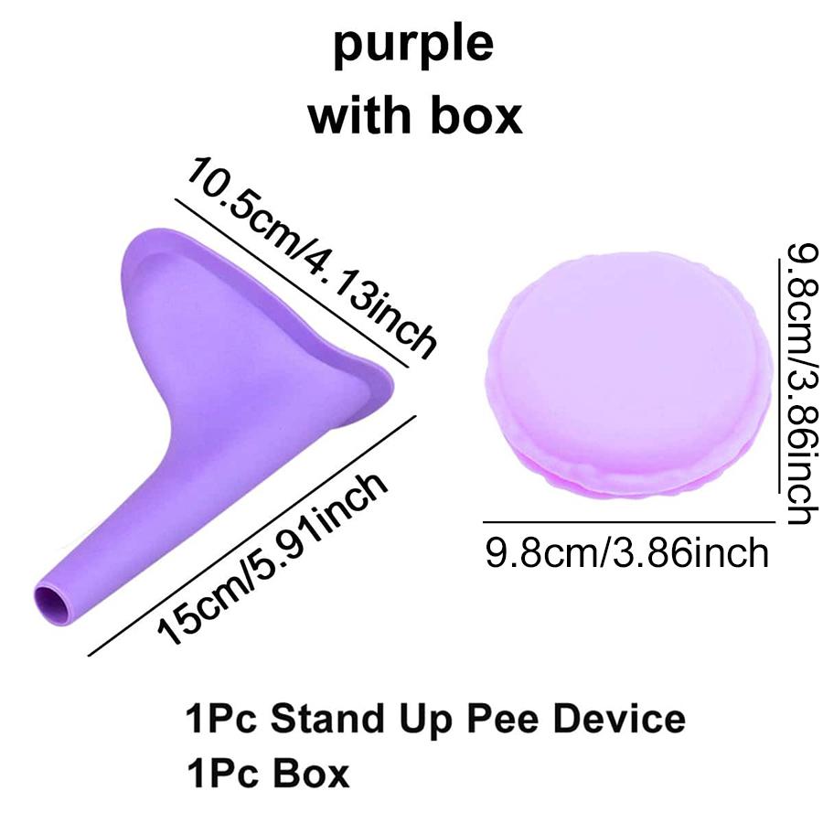 

Silicone Urinal with Storage Box Portable Easy to Clean Foldable Reusable Women Pee Funnel Outdoor Travel Emergency Urinal Tools фіолетовий