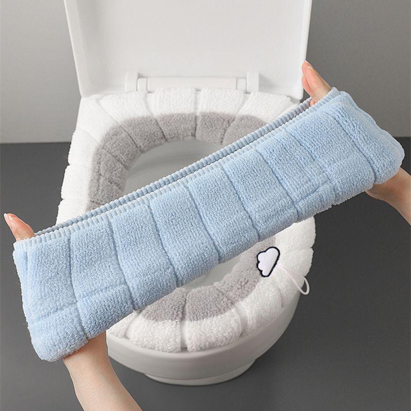 Universal Toilet Seat Cover Winter Warm Closestool Mat Soft Warm Toilet Seat Cushion Bathroom Toilet Lid Accessories