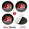 4 Pezzi 56mm Coprimozzo Cerchione Identità Sovrapposizione Per Audi RS B8 B9 S A3 8V A4A6 C7 C6 A5 Q3 Q5 Q7 A1 Accessorio Tuning Motorsport