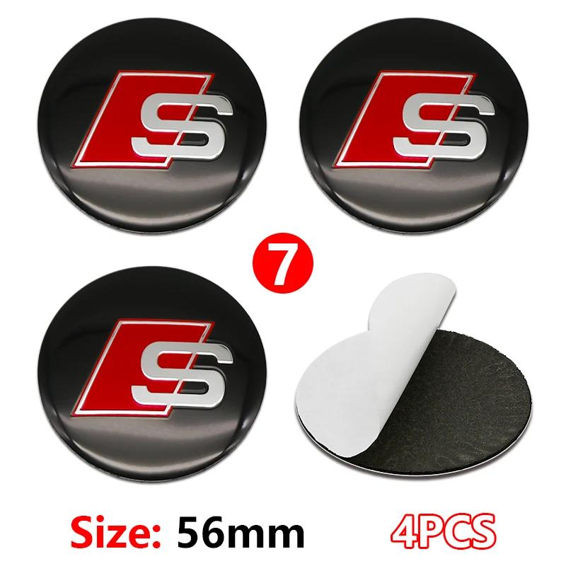 4 Pezzi 56mm Coprimozzo Cerchione Identità Sovrapposizione Per Audi RS B8 B9 S A3 8V A4A6 C7 C6 A5 Q3 Q5 Q7 A1 Accessorio Tuning Motorsport