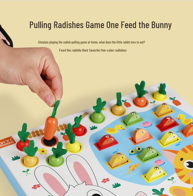 CPC CE Multifunctional Wooden Fishing and Radish Feeding Game Toy for Kids