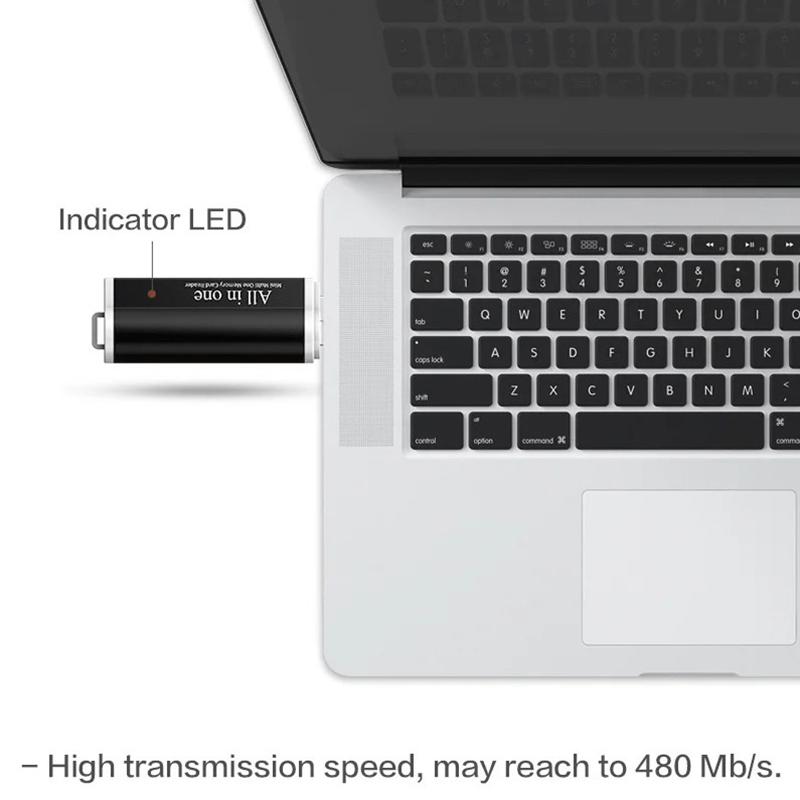 Leitor de cartão de memória multifuncional USB 2.0 de alta velocidade para T-Flash MMC Sdhc MS Pro Duo Tf M2 Memory Stick