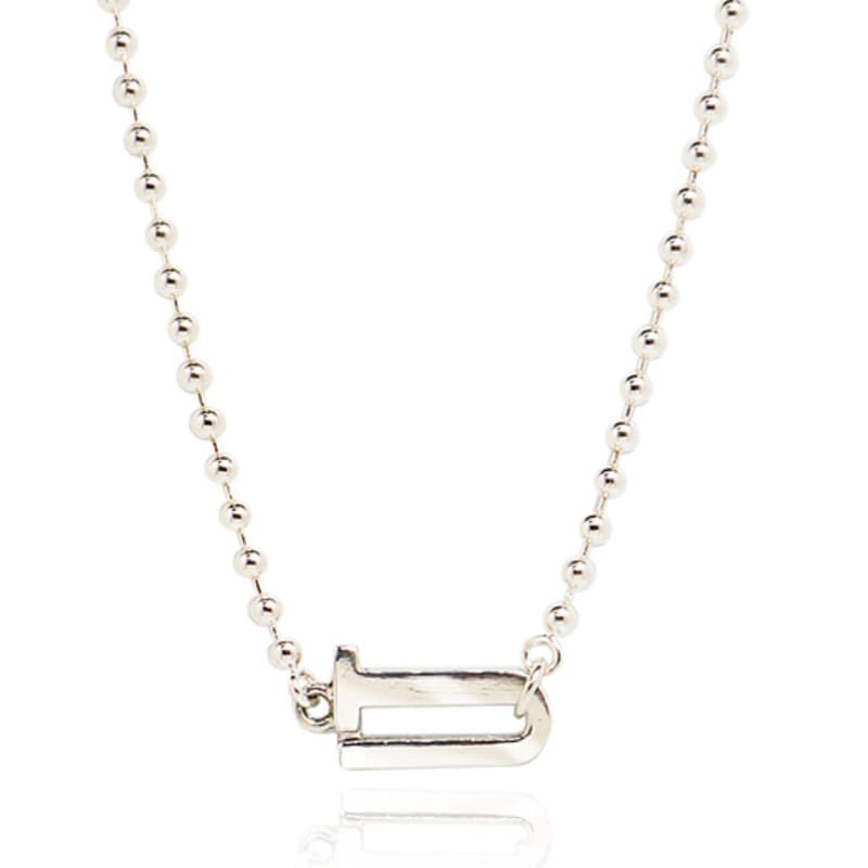 UNI.J [In517]Signature Logo Silver Necklace